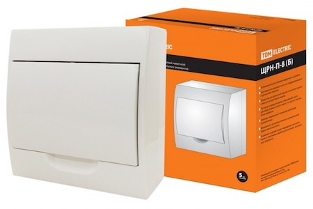 TDM ELECTRIC SQ0903-0003 Бокс ЩРН-П-8модулей с белой крышкой навесной пластик IP40 TDM